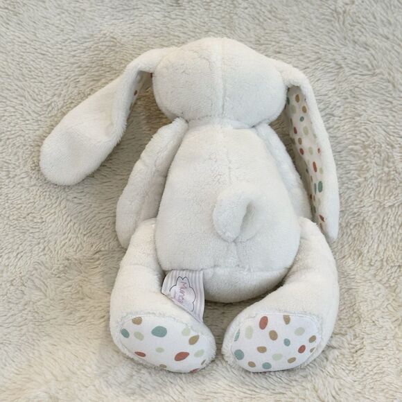 Munequitas White Bunny Rabbit Polka Dot Plush Ears Spot Cherish Friends Lovey - Picture 2 of 5